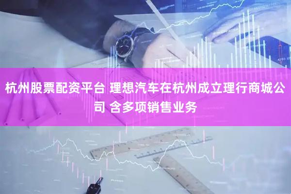 杭州股票配资平台 理想汽车在杭州成立理行商城公司 含多项销售业务